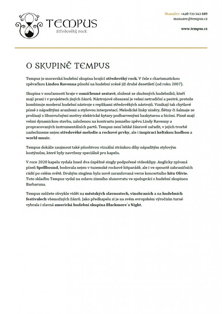 Text o skupině Tempus